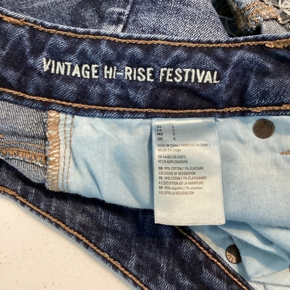American Eagle Vintage Hi-Rise Festival Shorts Size 2 Blue - Picture 5 of 5